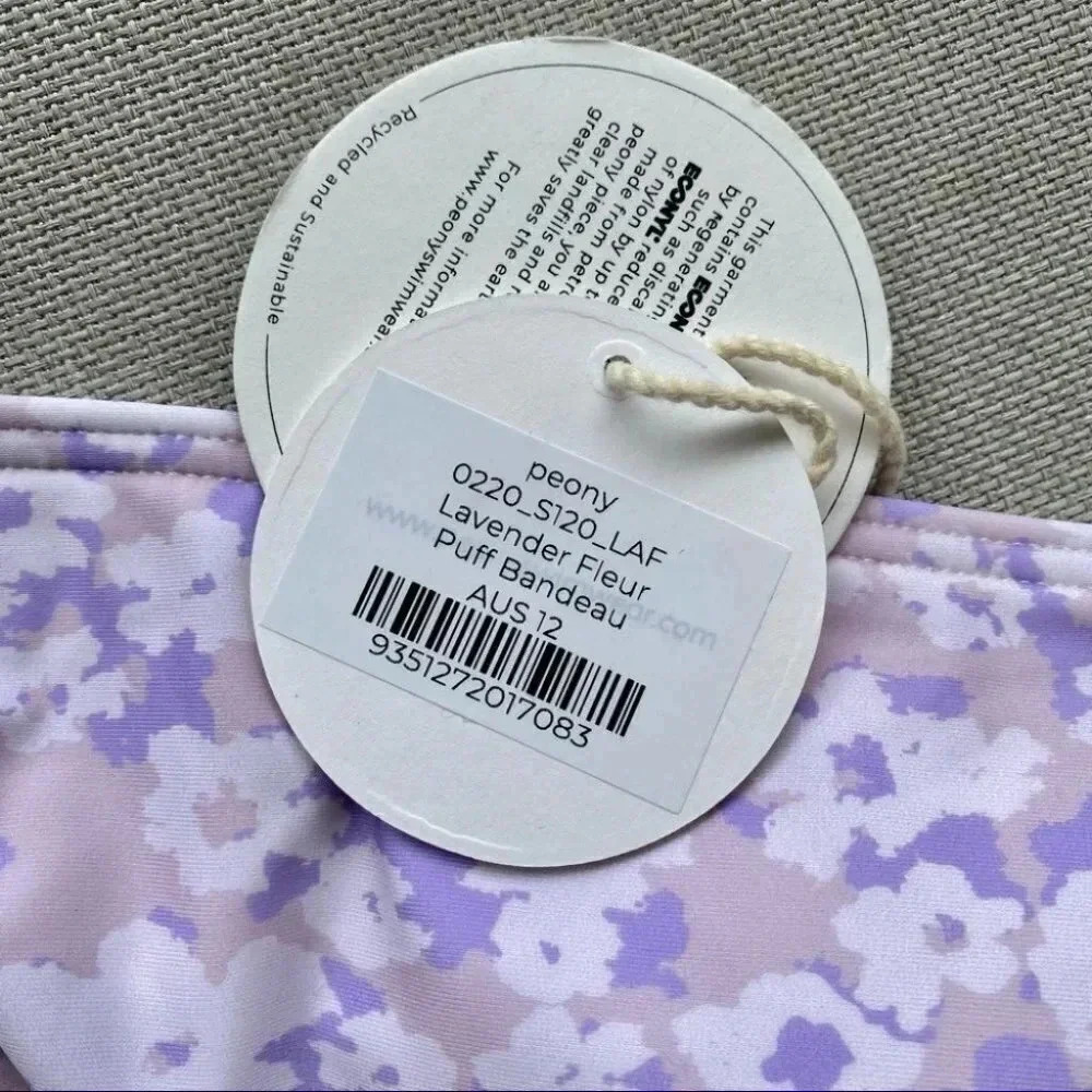 NWT Free People Peony Lavender Fleur Bikini Swim Swimsuit Top Purple 12 / Large - Picture 2 of 11